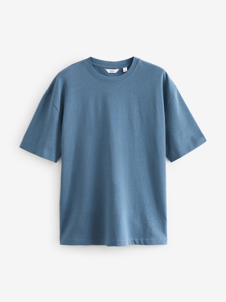 Bleu/noir/neutre - Coupe ample - T-shirt épais 3 Pack - Image 9 of 12
