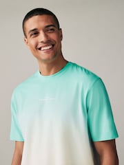 Mint Green 100% Cotton Dip Dye T-Shirt - Image 1 of 7