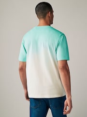 Mint Green 100% Cotton Dip Dye T-Shirt - Image 4 of 7