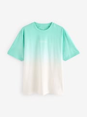Mint Green 100% Cotton Dip Dye T-Shirt - Image 5 of 7
