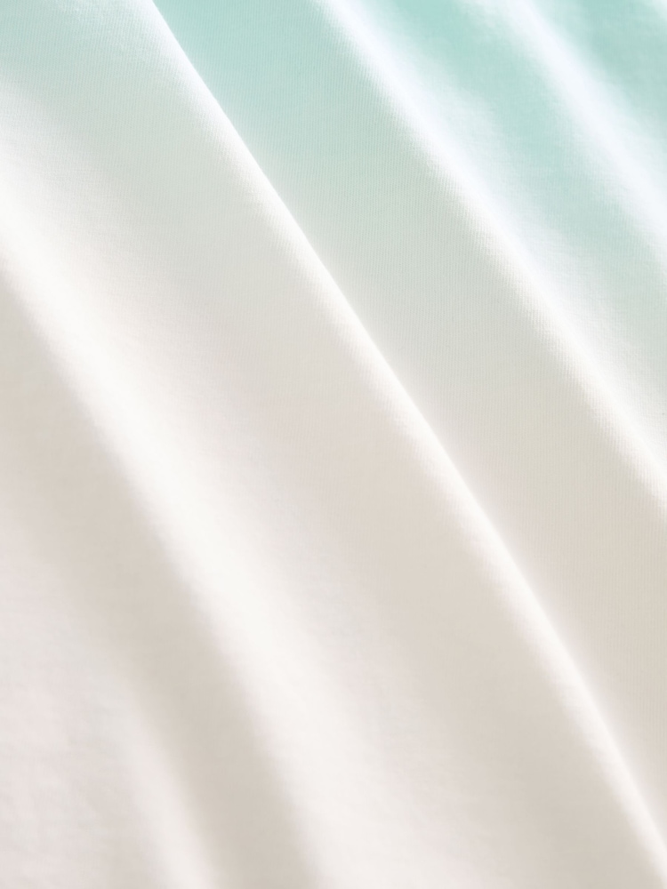 Mint Green 100% Cotton Dip Dye T-Shirt - Image 7 of 7