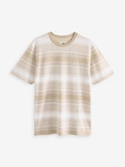 Нейтральный - Textured Stripe 100% Cotton T-Shirt - Image 5 of 7