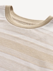 Нейтральный - Textured Stripe 100% Cotton T-Shirt - Image 6 of 7