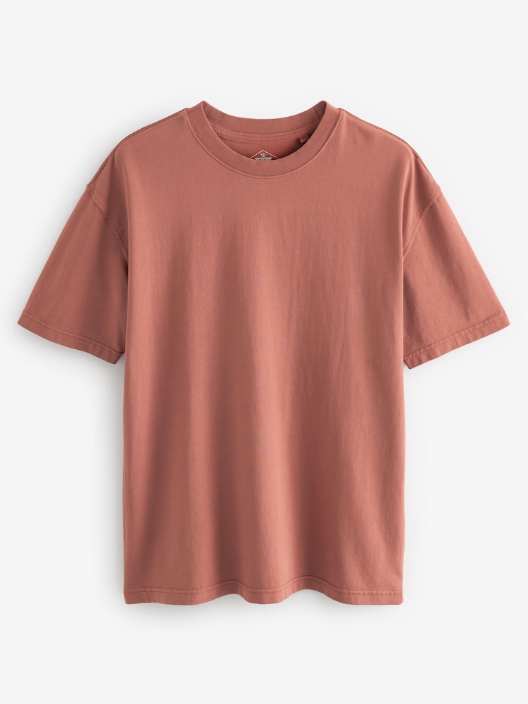 Rust Red Garment Dye Relaxed Fit Heavyweight T-Shirt - Image 5 of 7