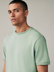 Sage Green Textured T-Shirt - Image 1 of 7