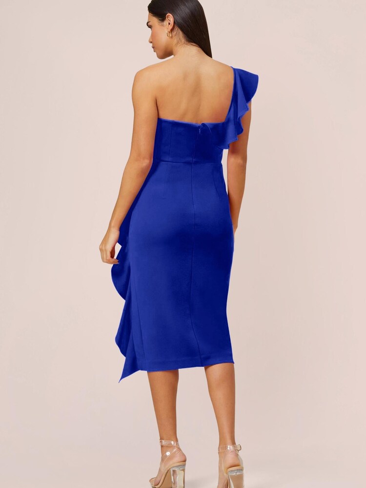 Aidan von Adrianna Papell Blau Strick-Crêpe-Cocktail Kleid - Bild 2 von 7