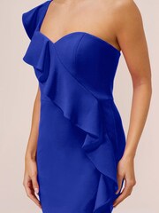 Aidan von Adrianna Papell Blau Strick-Crêpe-Cocktail Kleid - Bild 4 von 7