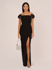 Aidan by Adrianna Papell Stretch Knit Crepe Gown - Image 1 of 7