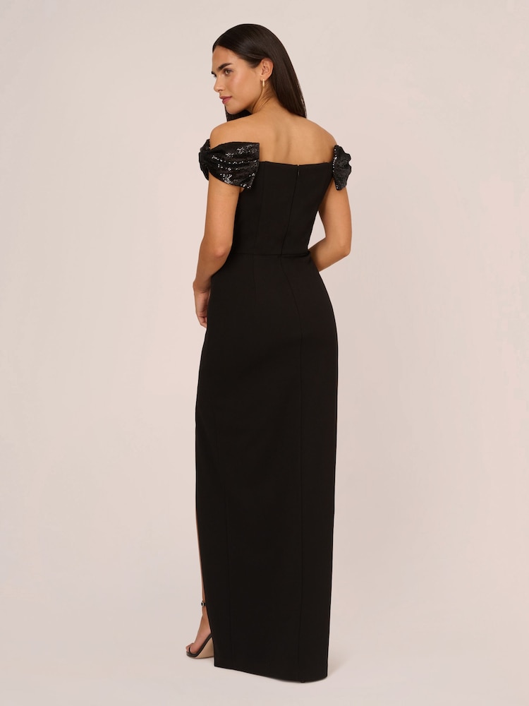 Aidan by Adrianna Papell Stretch Knit Crepe Gown - Image 2 of 7 Aidan by Adrianna Papell Stretch Knit Crepe Gown - Image 2 of 7