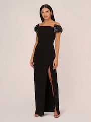 Aidan by Adrianna Papell Stretch Knit Crepe Gown - Image 3 of 7