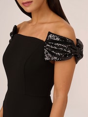 Aidan by Adrianna Papell Stretch Knit Crepe Gown - Image 4 of 7