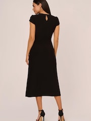 Adrianna Papell Jersey Midi Black Dress - Image 2 of 7