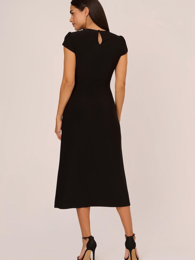 Adrianna Papell Jersey Midi Black Dress - Image 2 of 7 Adrianna Papell Jersey Midi Black Dress - Image 2 of 7