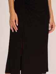 Adrianna Papell Jersey Midi Black Dress - Image 5 of 7
