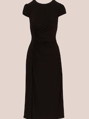 Adrianna Papell Jersey Midi Black Dress - Image 6 of 7