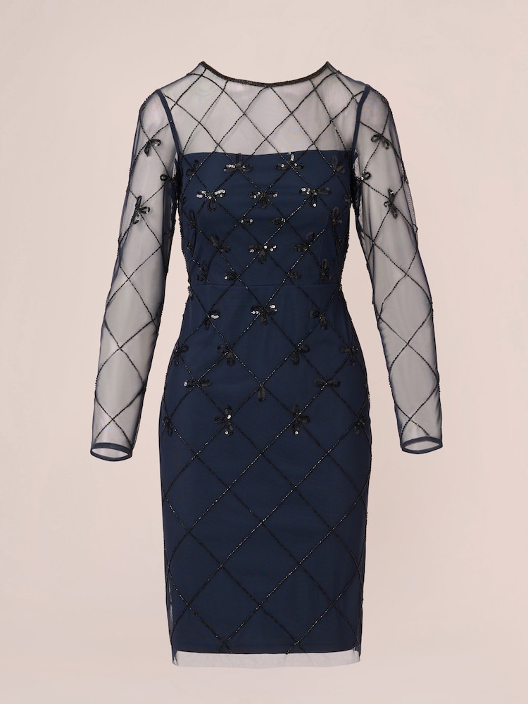 Adrianna Papell Blue Papell Studio Beaded Short Dress - Image 8 of 8 Adrianna Papell Blue Papell Studio Beaded Short Dress - Image 8 of 8