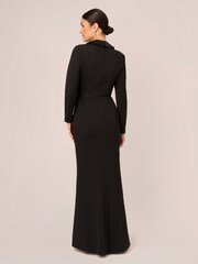 Adrianna Papell Tuxedo Black Dresses With Jewel Buttons - Image 3 of 7