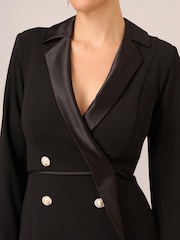 Adrianna Papell Tuxedo Black Dresses With Jewel Buttons - Image 5 of 7