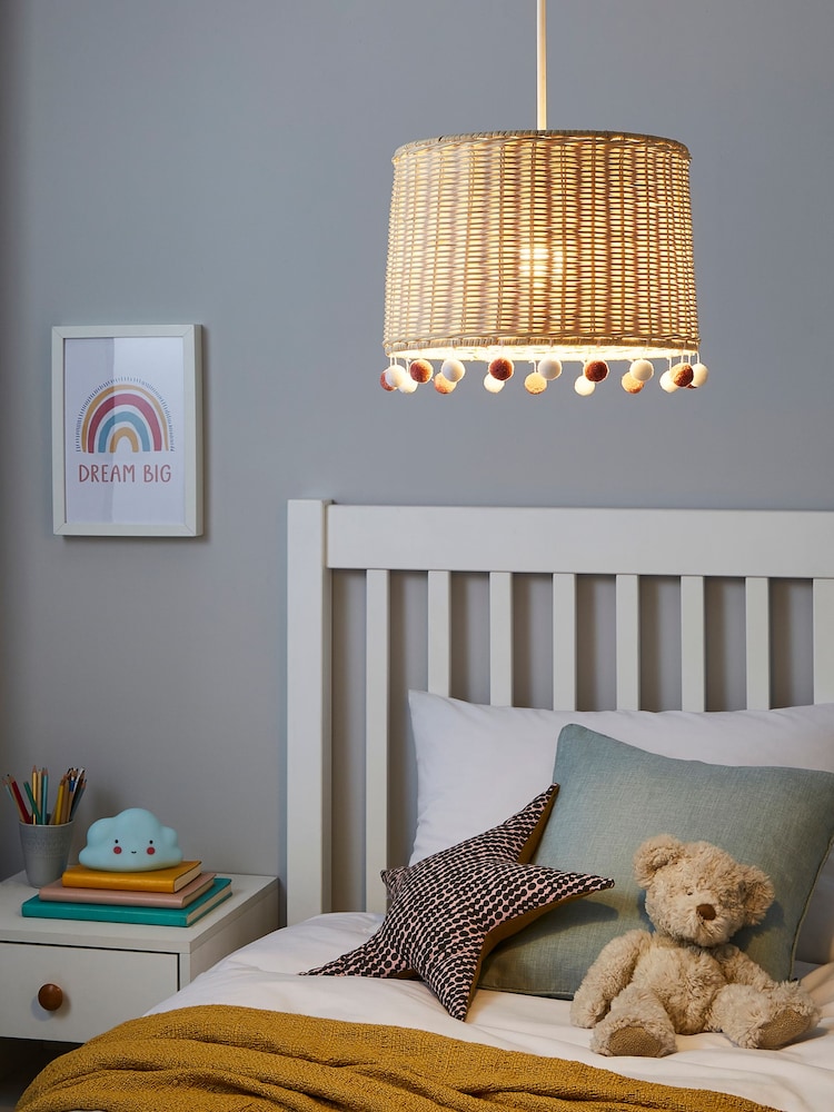 glow Natural Rattan Pom Pom Easyfit Shade - Image 1 of 4