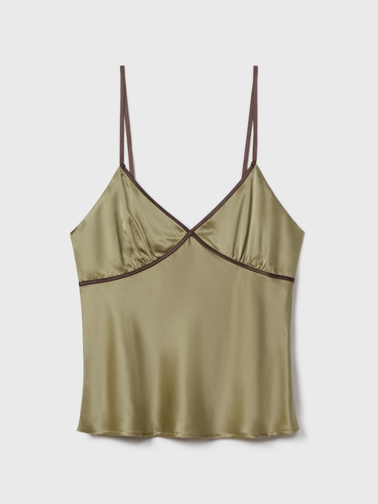 Maison Essentiele Silk Contrast Trim Cami - Image 2 of 6 Maison Essentiele Silk Contrast Trim Cami - Image 2 of 6