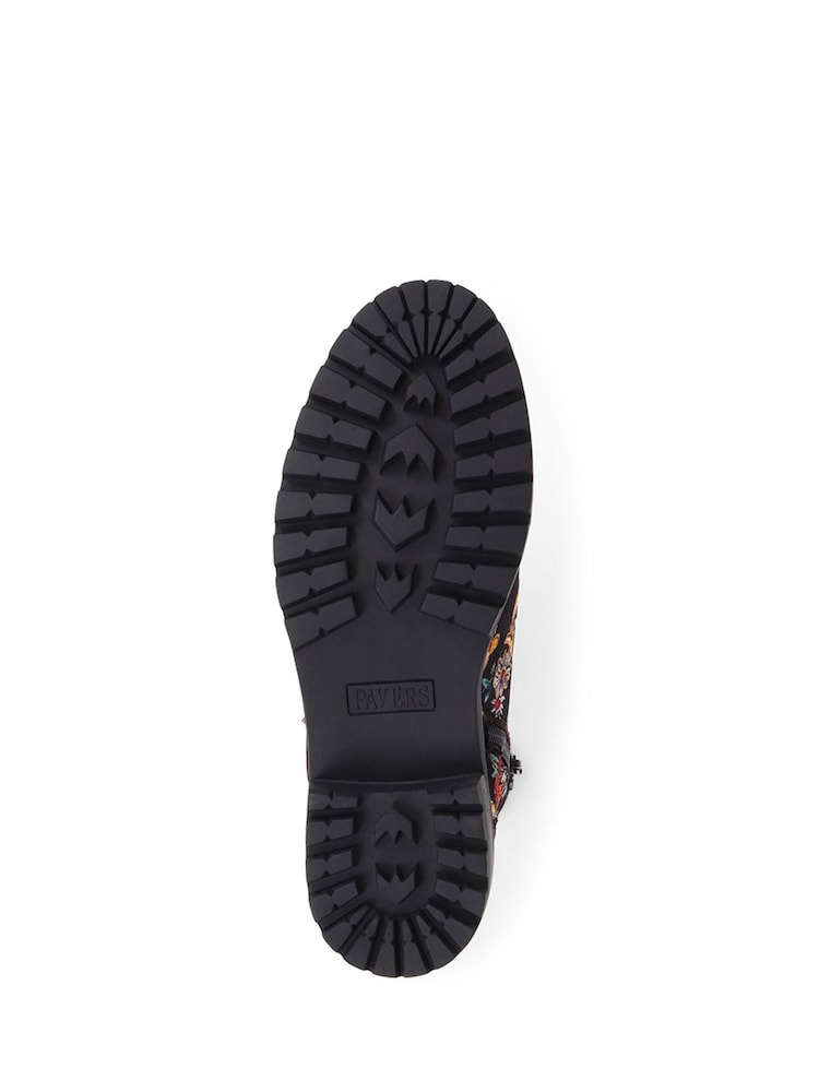 Rojo - Botines sin cordones con suela gruesa y diseño floral de Pavers - Imagen 5 de 5 Rojo - Botines sin cordones con suela gruesa y diseño floral de Pavers - Imagen 5 de 5