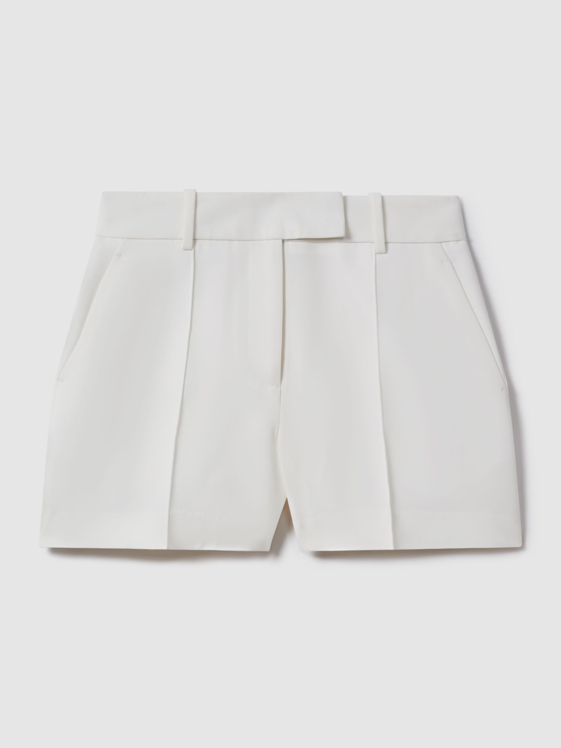 Buy Reiss White Sienna Crepe Tailored Shorts from Next Luxembourg