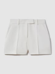 Reiss White Sienna Crepe Tailored Shorts - Image 2 of 6