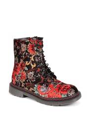 Pavers Red Ladies Lace Up Ankle Boots - Image 2 of 5