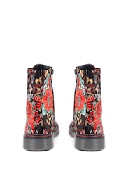 Pavers Red Ladies Lace Up Ankle Boots - Image 5 of 5