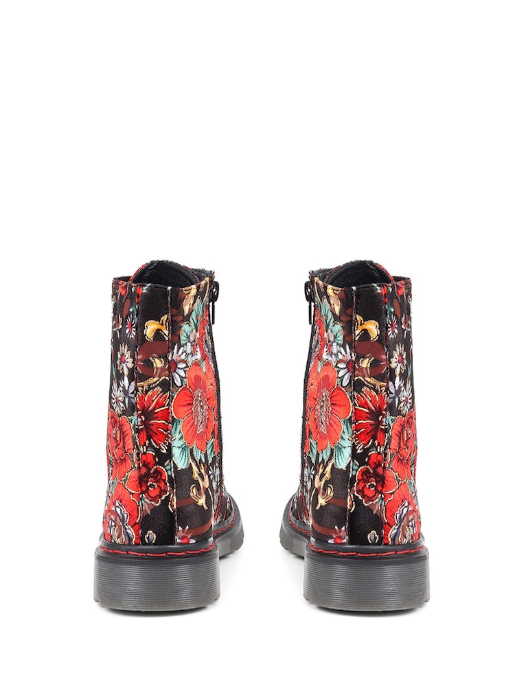 Pavers Red Ladies Lace Up Ankle Boots - Image 5 of 5