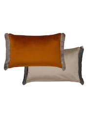 Graham & Brown Orange Fringe Opulence Feather Filled Cushion - Image 3 of 4