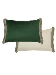 Graham & Brown Green Fringe Opulence Feather Filled Cushion - Image 4 of 5