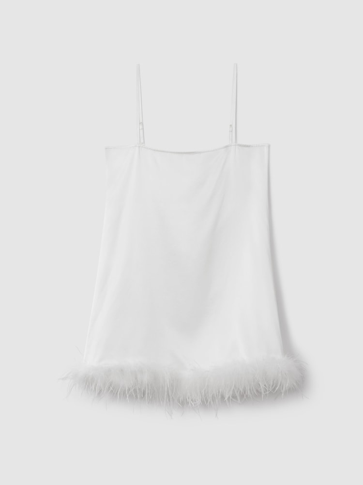 Maison Essentiele Silk Feather Trim Nightdress - Image 2 of 7