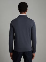 Reiss Blue Smoke Forbes Merino Wool Button-Through Cardigan - Image 4 of 6