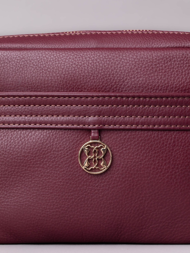 Lakeland Leather Burgundy Cartmel Boxy Cross-Body Bag - Image 3 of 3