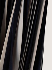 Reiss Navy/Cream Saige Pleated Striped Midi Skirt - Image 6 of 6