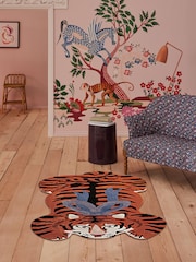 Cath Kidston Orange Trixie Tiger Rug - Image 1 of 6