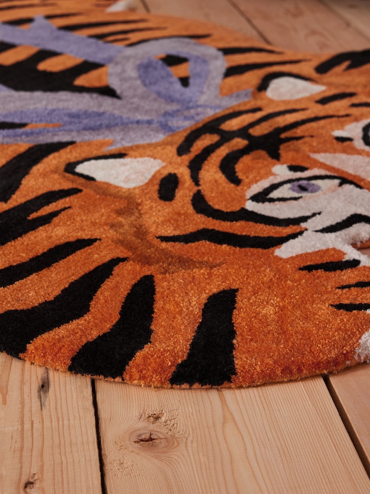 Cath Kidston Orange Trixie Tiger Rug - Image 2 of 6