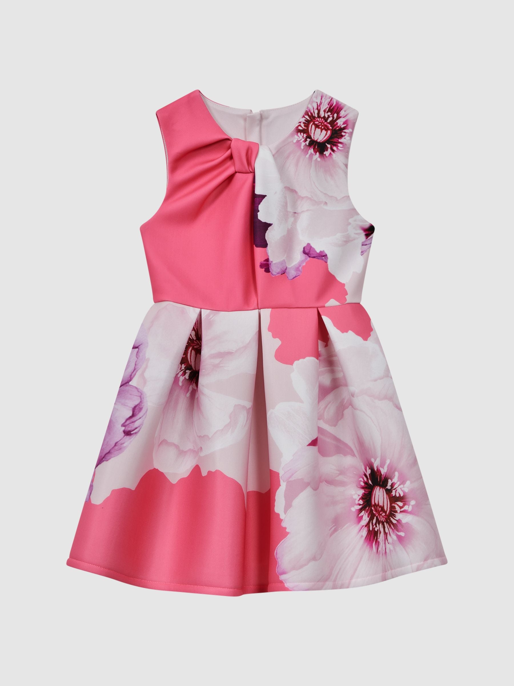 Shop Reiss Pink Rosalind 9-13 Yrs Scuba Floral Print Dress