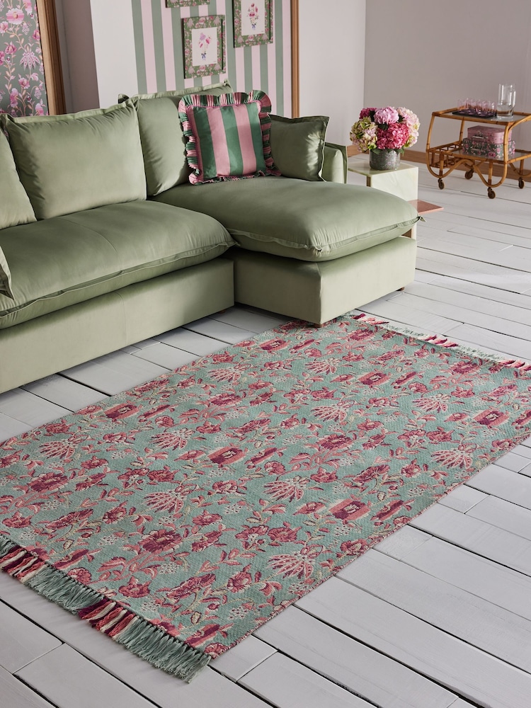 Cath Kidston Floral Friendship Garden Woven Rug - Image 1 of 6
