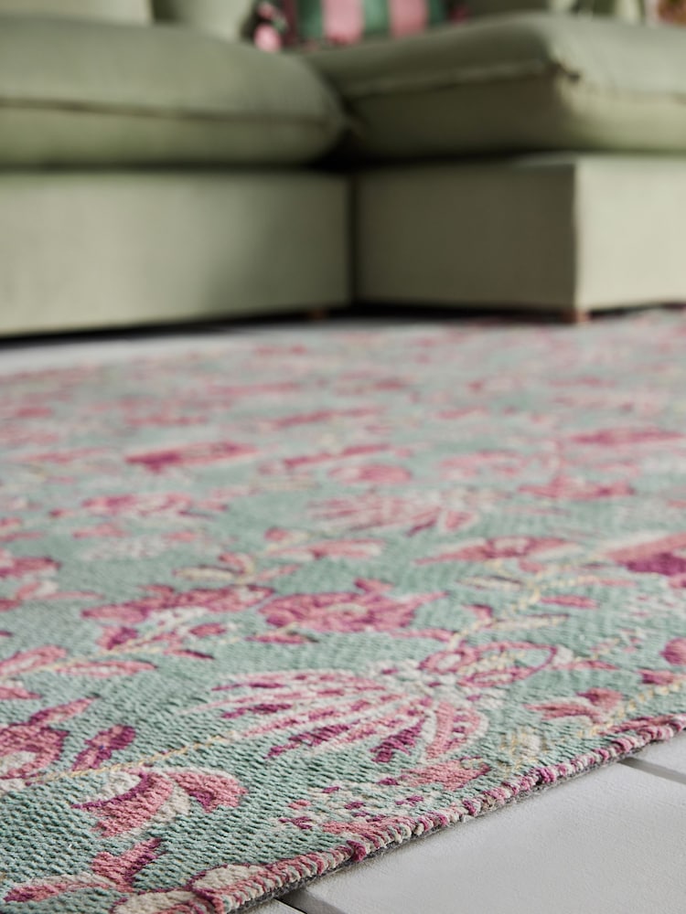 Cath Kidston Floral Friendship Garden Woven Rug - Image 2 of 6
