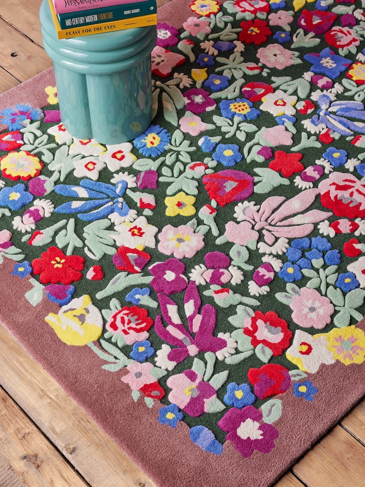Cath Kidston Floral Harmony Ditsy Floral Wool Rug - Image 2 of 6