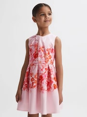 Reiss Orange Rosalind 9-14 yrs Scuba Floral Print Dress - Image 1 of 7
