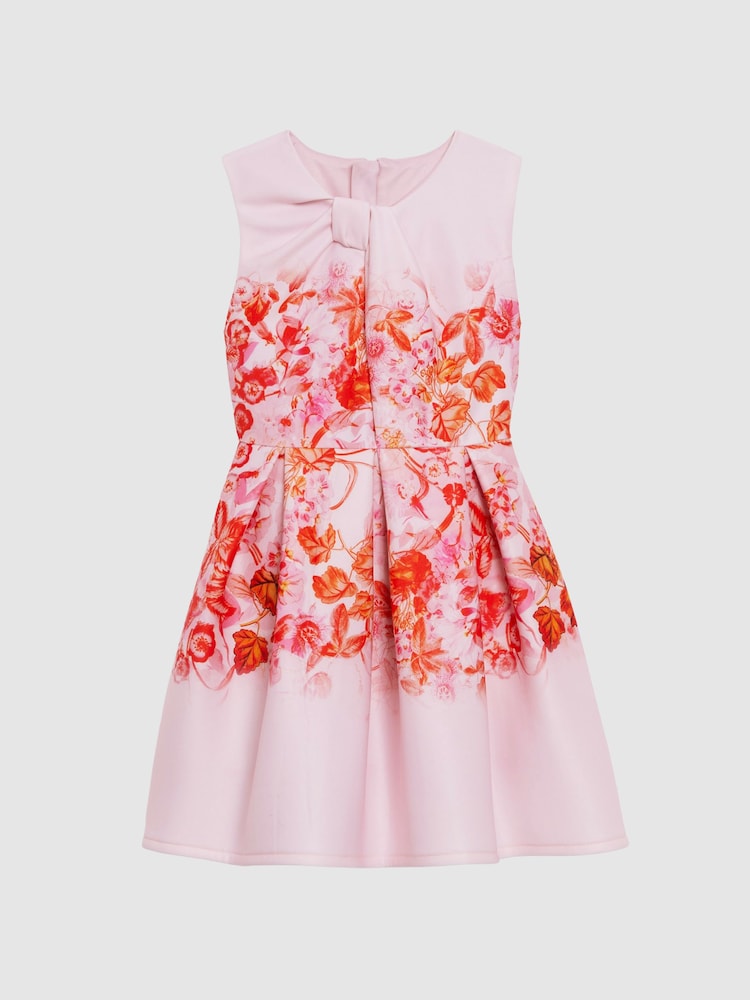Reiss Orange Rosalind 9-14 yrs Scuba Floral Print Dress - Image 2 of 7