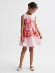 Reiss Orange Rosalind 9-14 yrs Scuba Floral Print Dress - Image 3 of 7