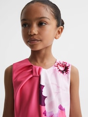 Reiss Pink Rosalind 13-14 yrs Scuba Floral Print Dress - Image 5 of 7