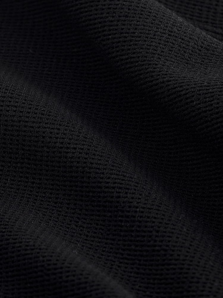 Self. Black Long Sleeve Waffle Top - Image 7 of 7