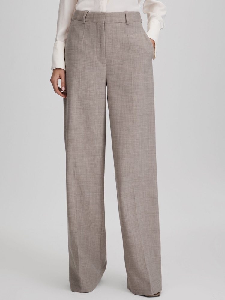 Pantalones de traje de pernera ancha de mezcla de lana Hazel de Reiss - Imagen 1 de 5