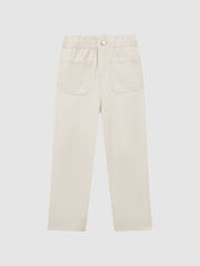 Reiss Ecru Elodie 9-13 yrs High Rise Elasticated Jeans - Image 1 of 6