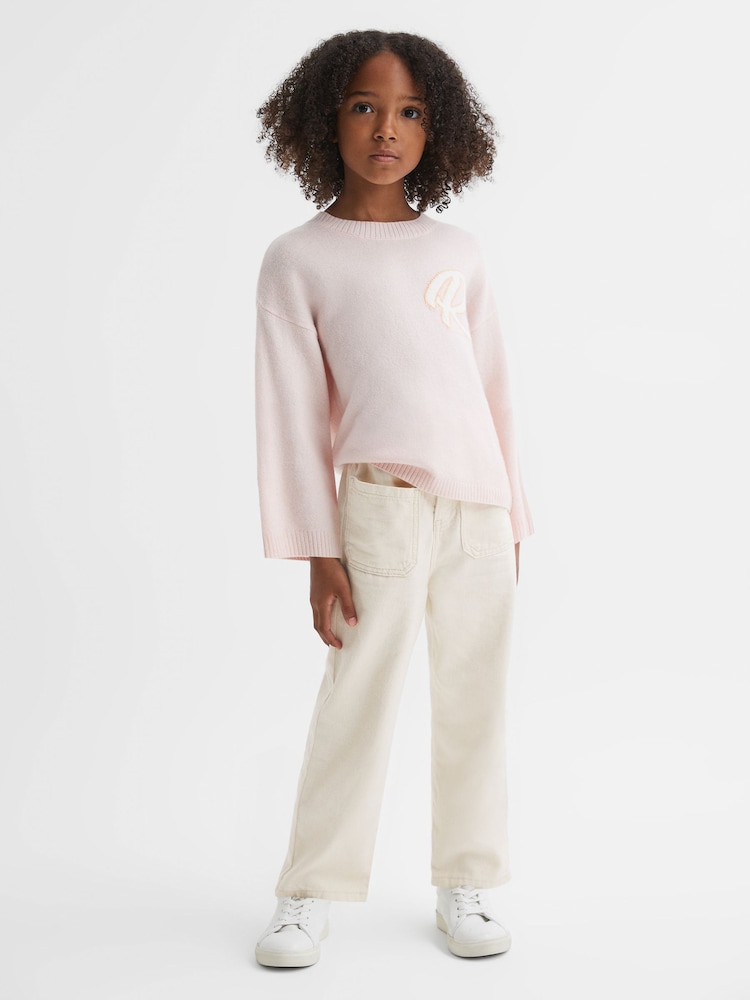 Reiss Ecru Elodie 9-13 yrs High Rise Elasticated Jeans - Image 2 of 6